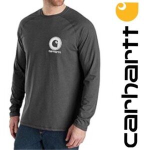 Carhartt | Men's Force Cotton Delmont Long Sleeve Graphic T Shirt | Size Large